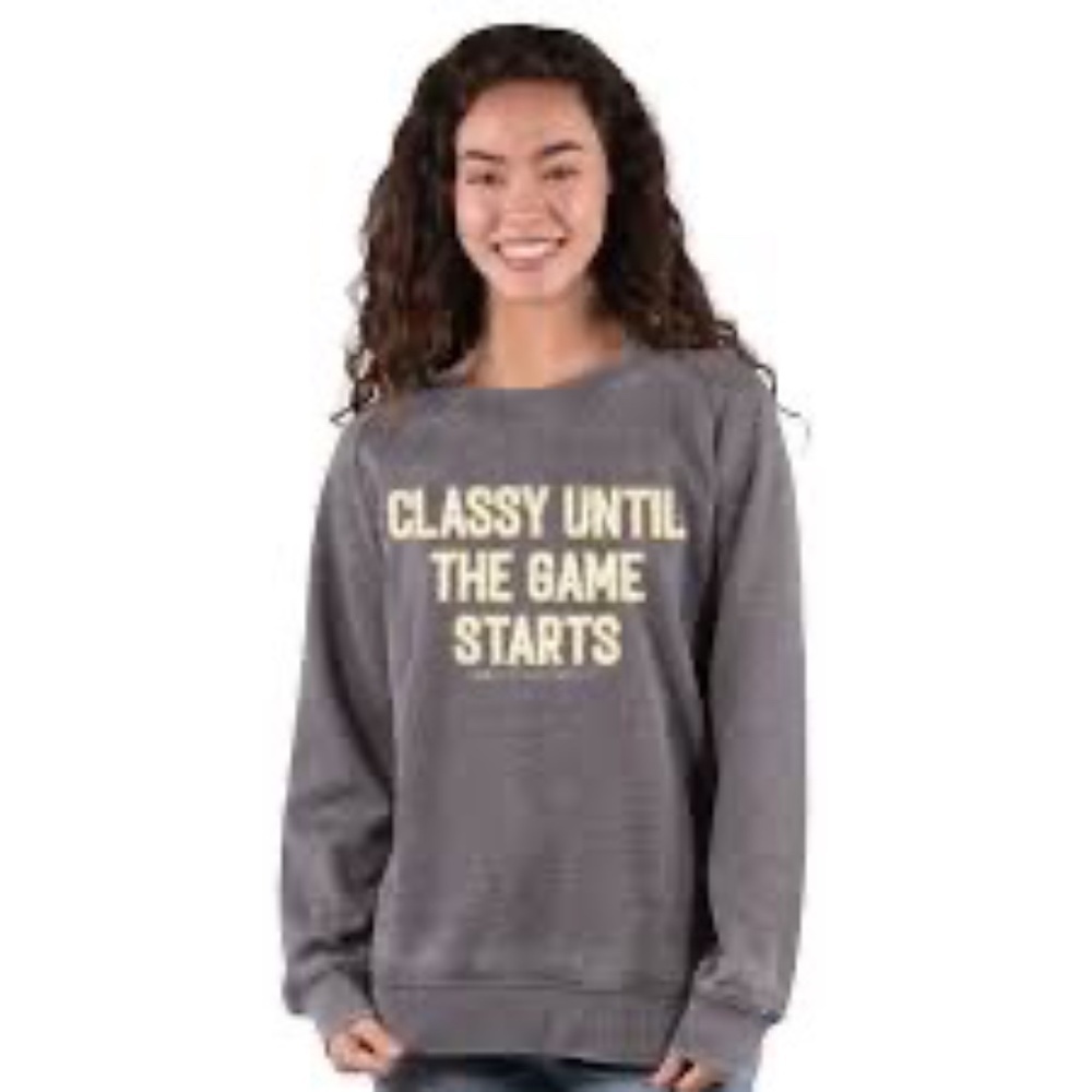 Simply Southern, CLASSY UNTIL THE GAME STARTS, Sweatshirt, Sz M, NWOT